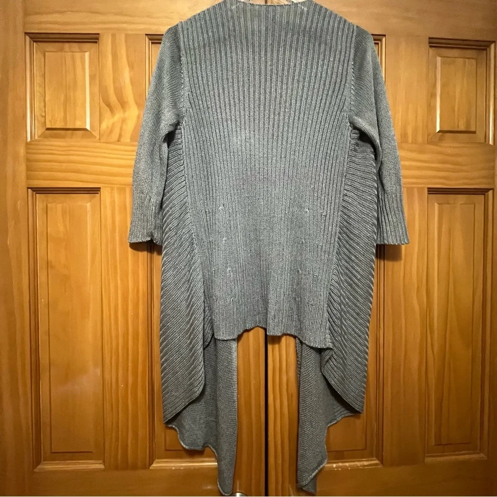Eileen Fisher Gray Open Front Sweater - Picture 3 of 8